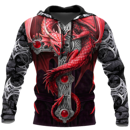 Tattoo and Dungeon Dragon Hoodie T Shirt For Men and Women HAC090606-Apparel-NM-Hoodie-S-Vibe Cosy™