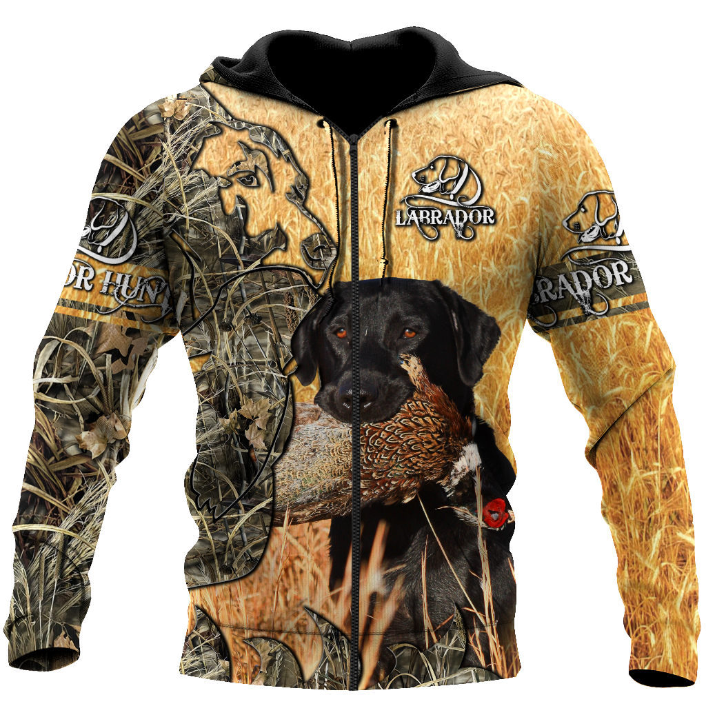 Labrador Hunting Camo 3D Over Printed Unisex Deluxe Hoodie ML