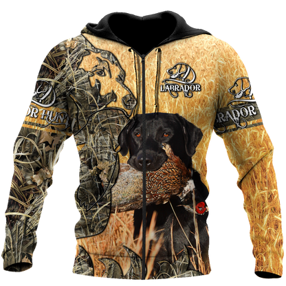 Labrador Hunting Camo 3D Over Printed Unisex Deluxe Hoodie ML