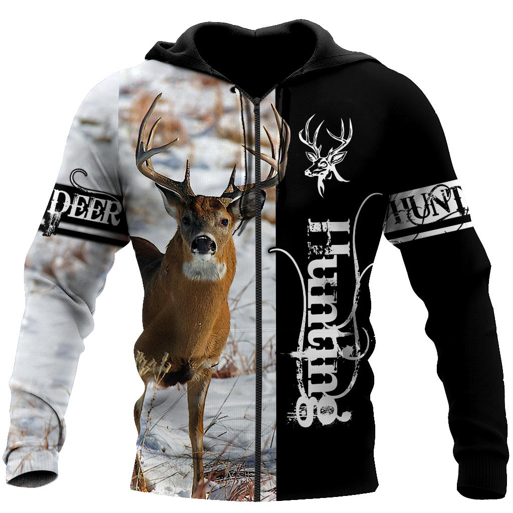 Premium Deer Hunting for Hunter Half White Camo 3D Printed Unisex Shirts