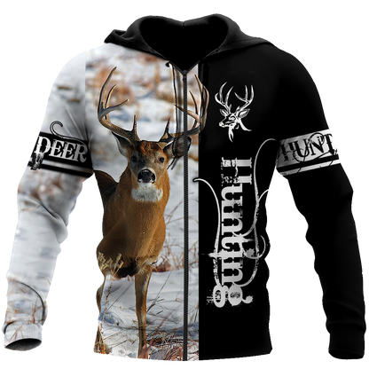 Premium Deer Hunting for Hunter Half White Camo 3D Printed Unisex Shirts