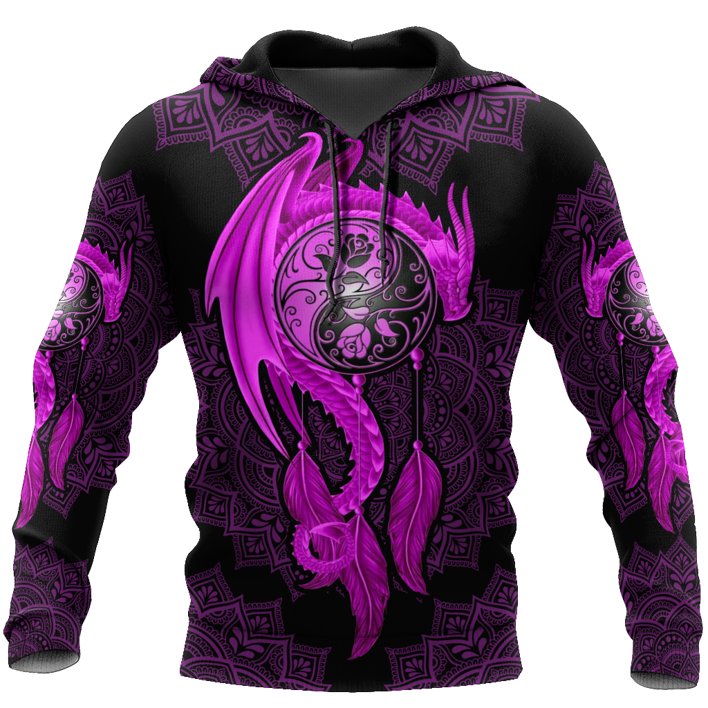Mandala Purple Dragon Tattoo Shirt For Men and Women-NM