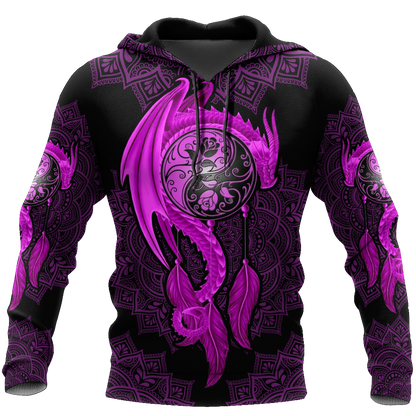 Mandala Purple Dragon Tattoo Shirt For Men and Women-NM