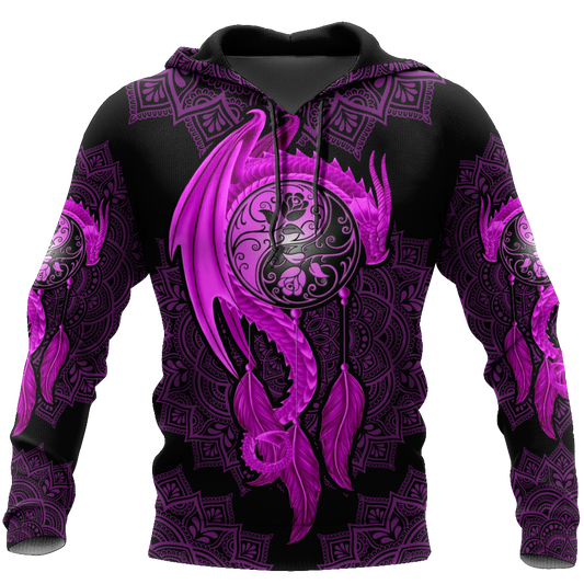 Mandala Purple Dragon Tattoo Shirt For Men and Women-NM