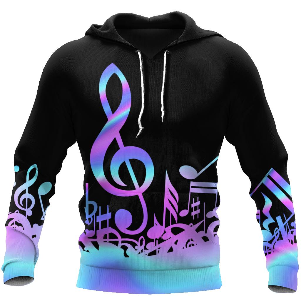 Purple Music Notes 3D All Over Printes