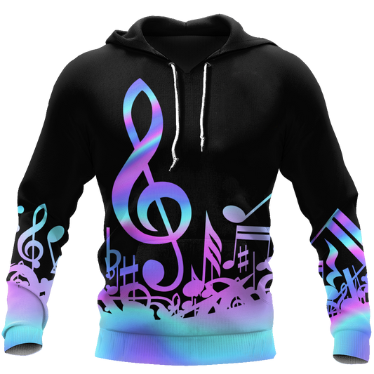 Purple Music Notes 3D All Over Printes