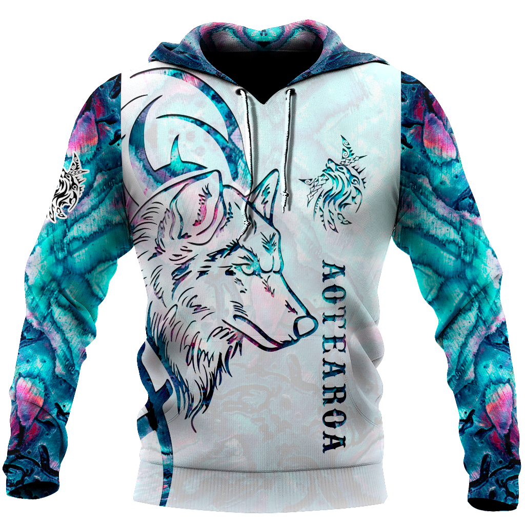 Paua shell wolf tattoo 3d all over printed shirt and short for man and women