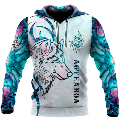 Paua shell wolf tattoo 3d all over printed shirt and short for man and women