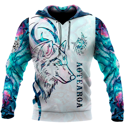 Paua shell wolf tattoo 3d all over printed shirt and short for man and women