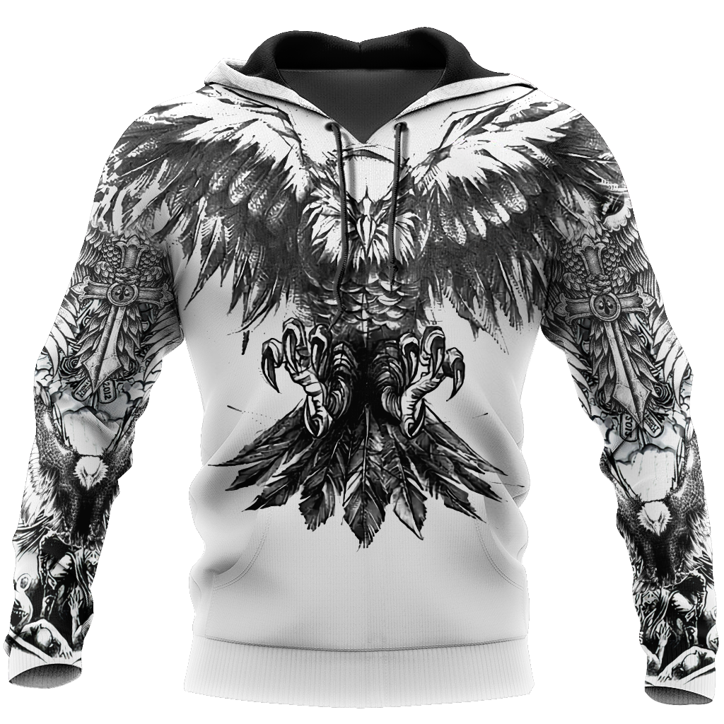 Eagle Tattoo Art Hoodie T Shirt For Men and Women HAC300504-NM-Apparel-NM-Hoodie-S-Vibe Cosy™