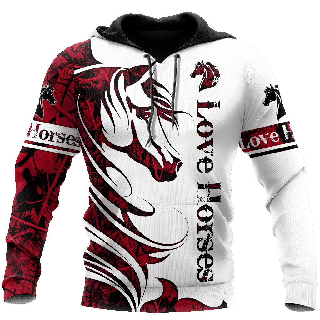 Horse Camo Red 3D All Over Printed Shirts Pi050501S1 - Amaze Style™-Apparel