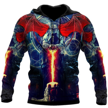 Death & Live Gothic Art  3D Over Printed Hoodie for Men and Women-ML