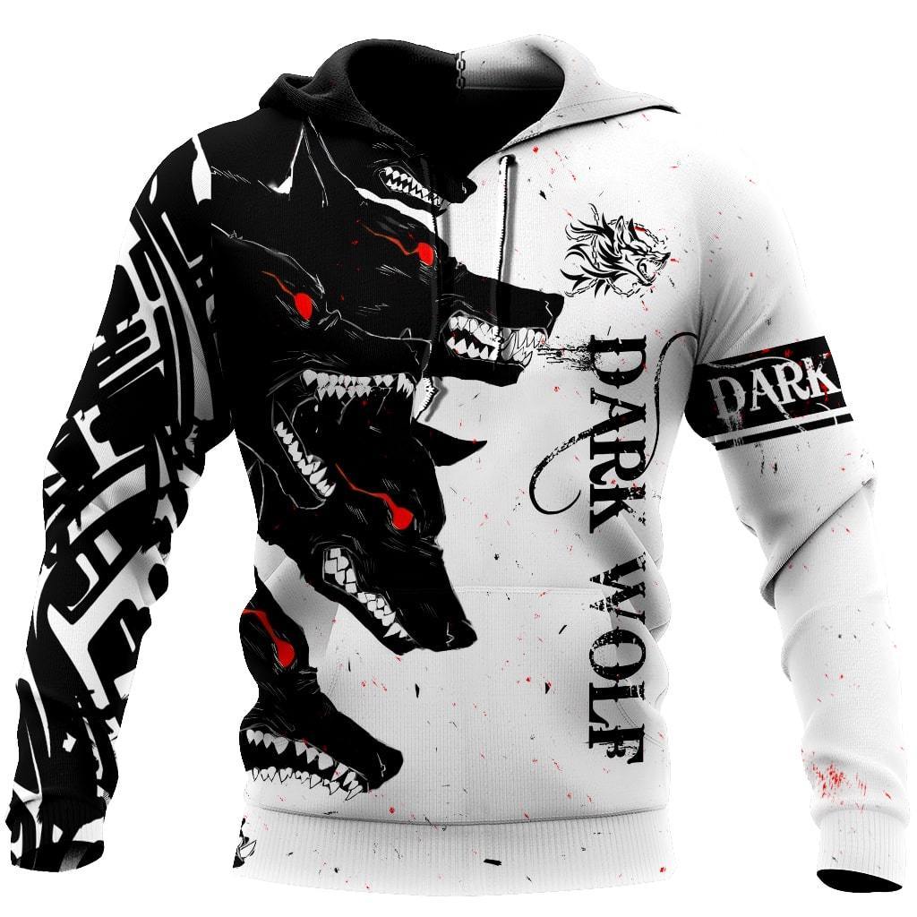Dark Wolf 3D Over Printed Hoodie for Men and Women-ML
