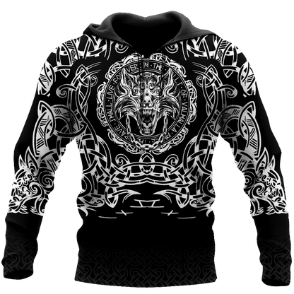 Fenrir Viking 3D Over Printed Hoodie for Men and Women-ML
