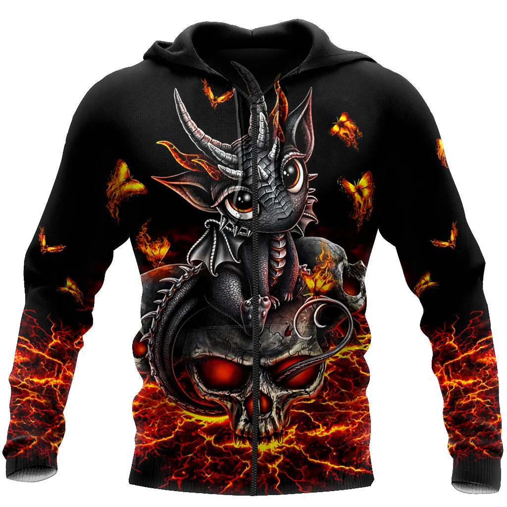 Love Skull dragon red 3D all over printed for man and women
