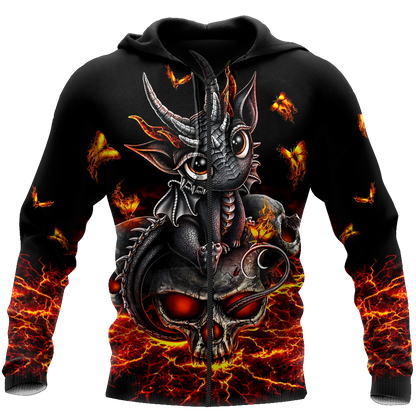 Love Skull dragon red 3D all over printed for man and women