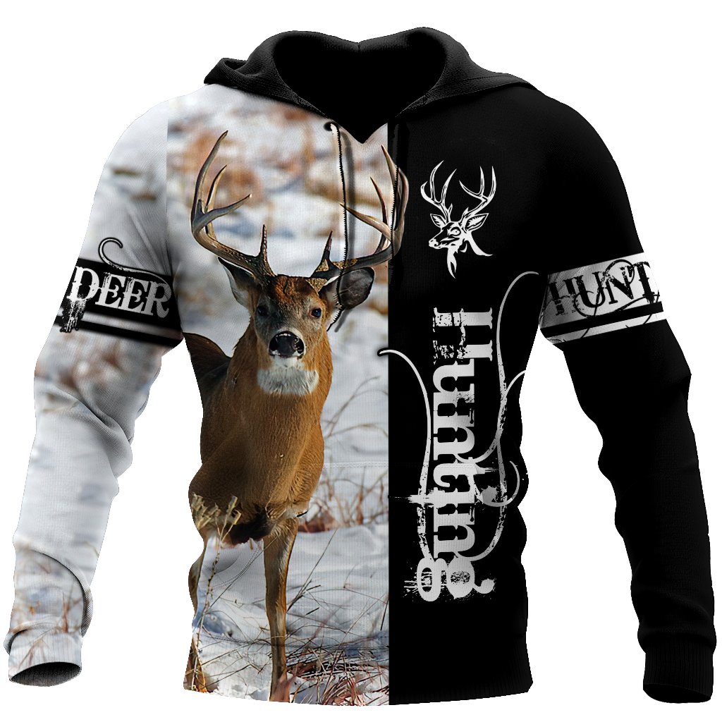 Premium Deer Hunting for Hunter Half White Camo 3D Printed Unisex Shirts