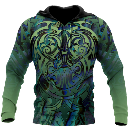 Maori hei matau paua shell  3d all over printed shirt and short for man and women