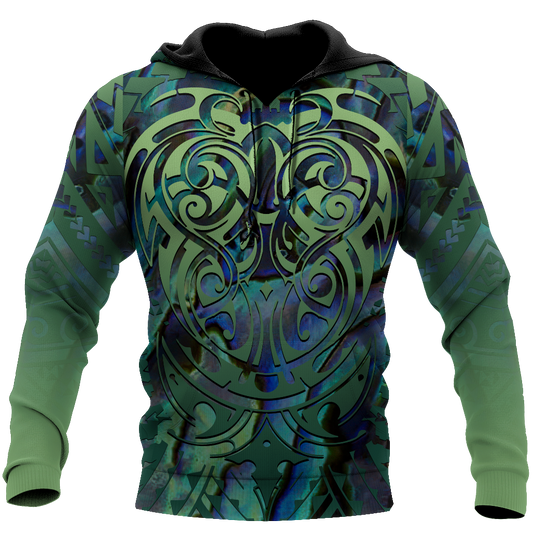 Maori hei matau paua shell  3d all over printed shirt and short for man and women