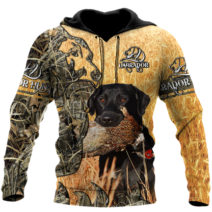 Labrador Hunting Camo 3D Over Printed Unisex Deluxe Hoodie ML