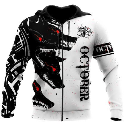 The Dark Wolf October 3D All Over Printed Unisex Deluxe Hoodie ML