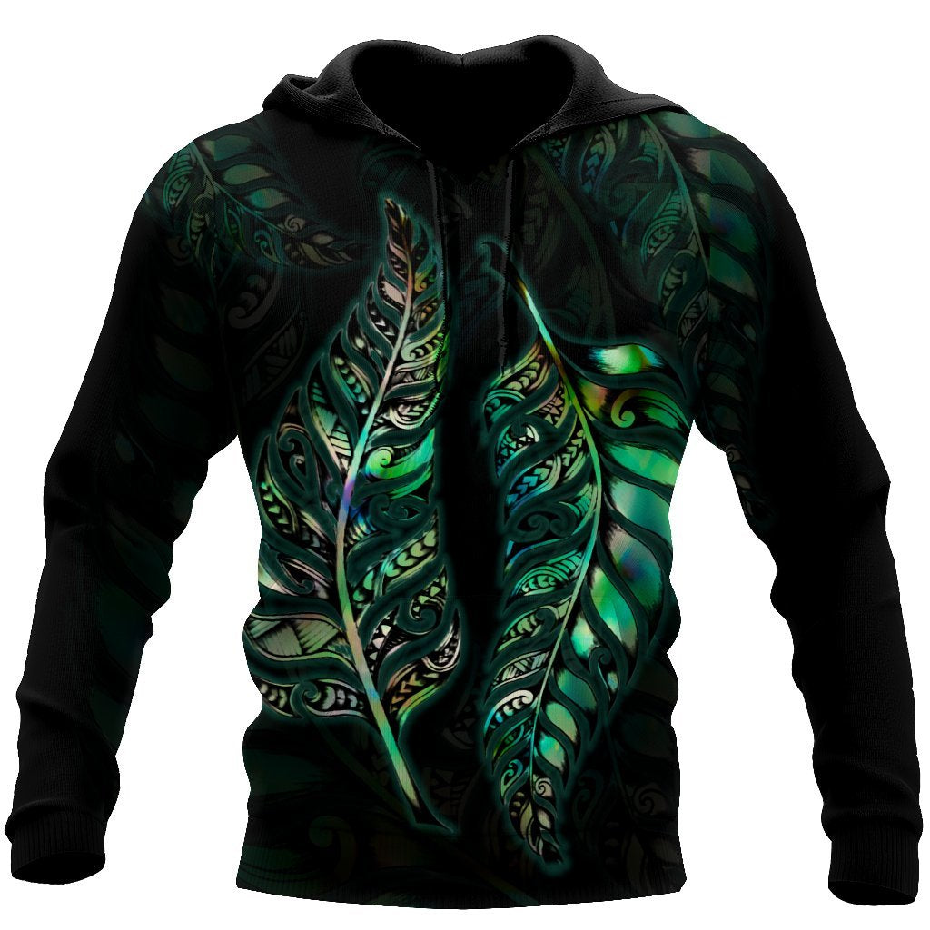 Paua Shell Maori Silver Fern Maori Tattoo New Zealand 3D Unisex Hoodie