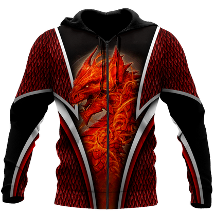 Premium Red Fire Dragon All Over Printed Shirts For Men And Women MEI