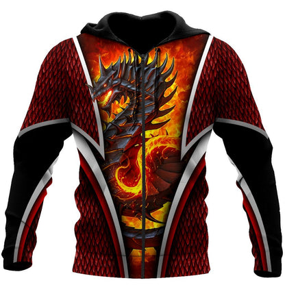 Premium Fire Dragon All Over Printed Shirts For Men And Women MEI