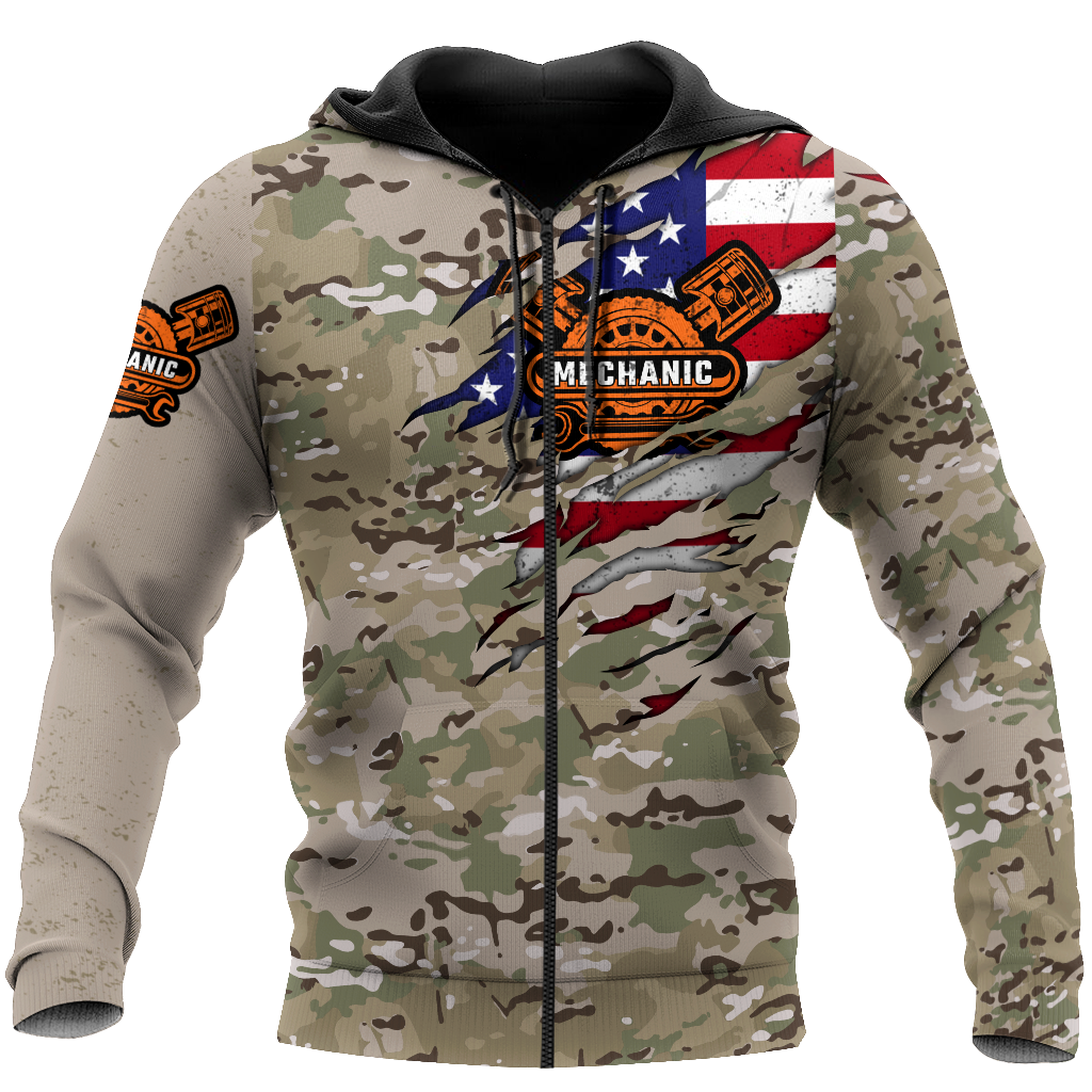 Mechanic Camo 3D All Over Printed Hoodie For Men and Women TN