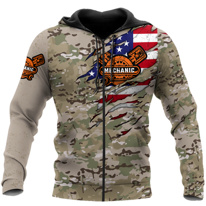 Mechanic Camo 3D All Over Printed Hoodie For Men and Women TN