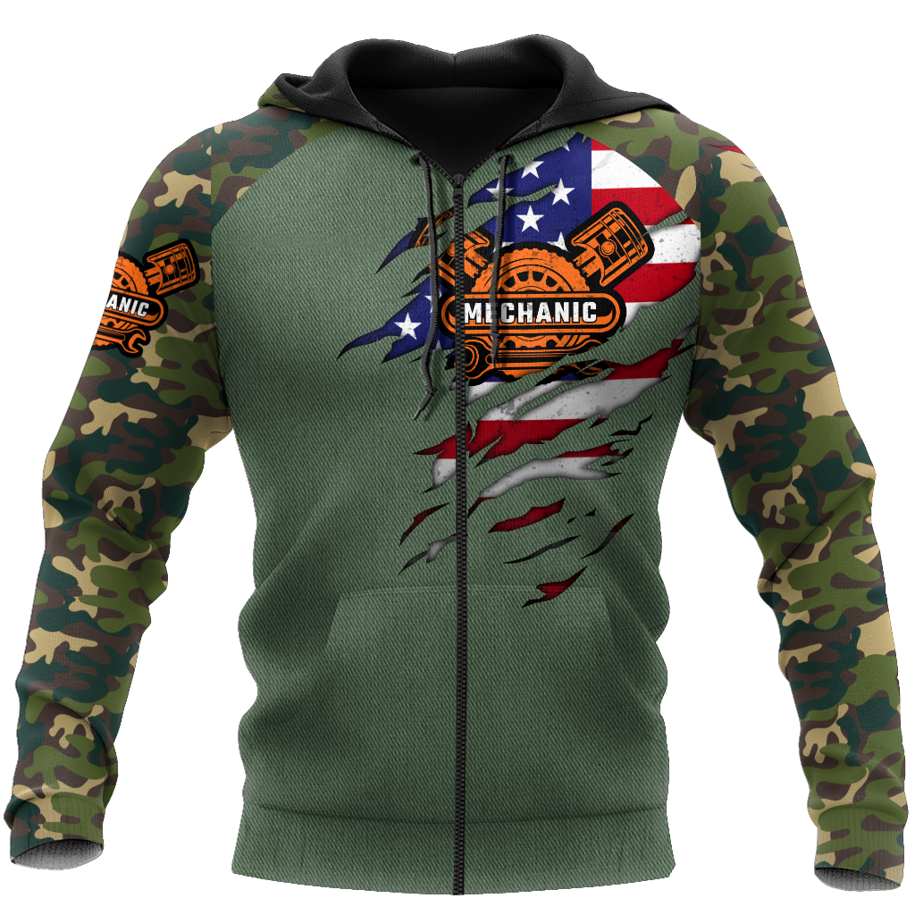 Mechanic Camo 3D All Over Printed Hoodie For Men and Women TN