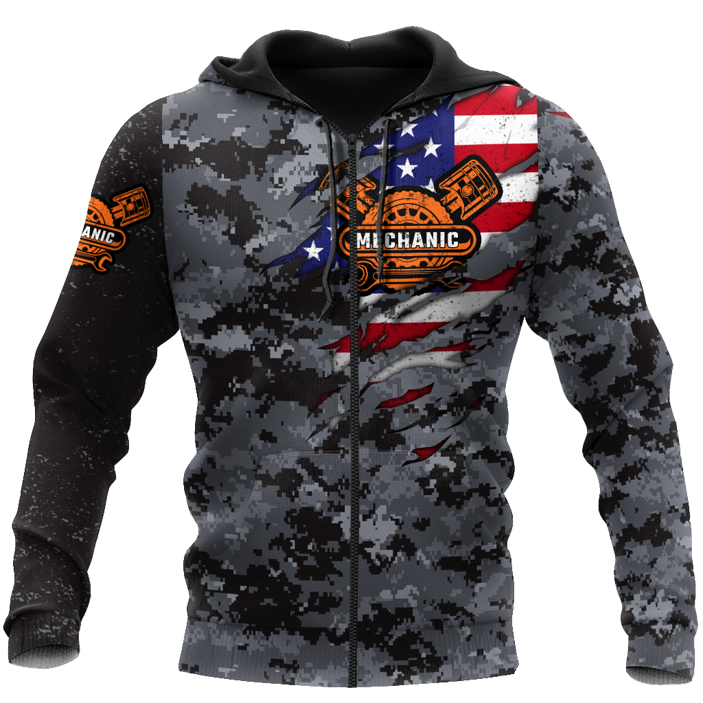 Mechanic Camo 3D All Over Printed Hoodie For Men and Women TN