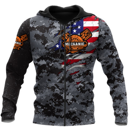 Mechanic Camo 3D All Over Printed Hoodie For Men and Women TN