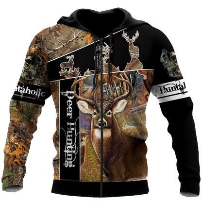 Version 2 Huntaholic - Deer Hunting 3D All Over Printed Shirts For Men And Woman