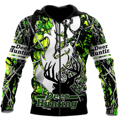 Light Green Deer Hunting 3D All Over Printed Shirts For Men HHT10092029-LAM
