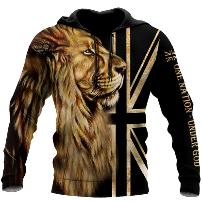 3D England One Nation Under God Over Printed Shirt for Men and Women