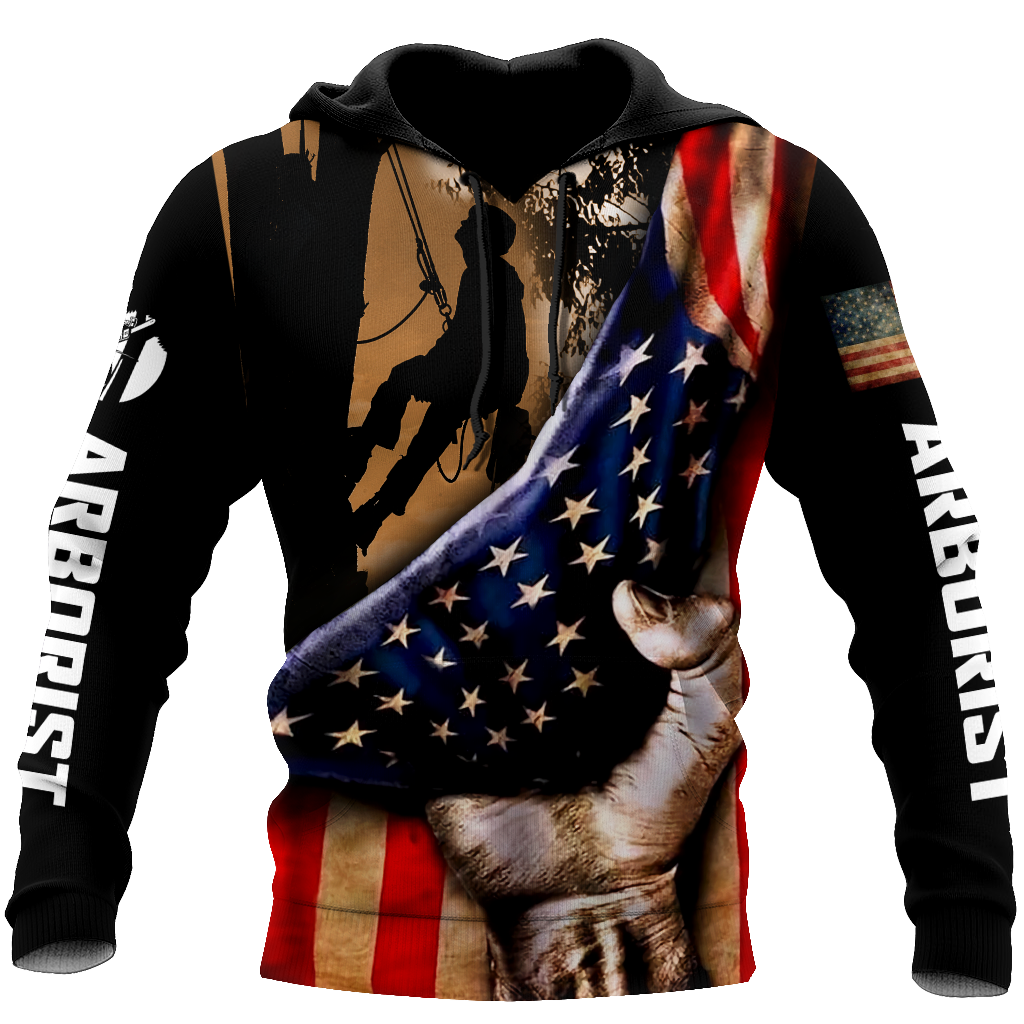 Premium Unisex All Over Printed American Flag Arborist Shirts MEI