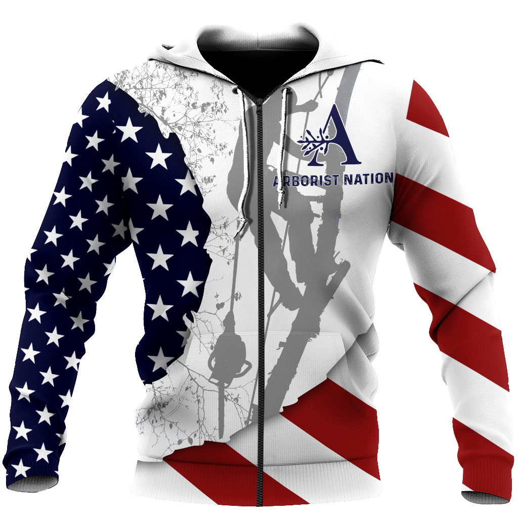 Premium Unisex All Over Printed Flag Pattern Arborist Shirts MEI
