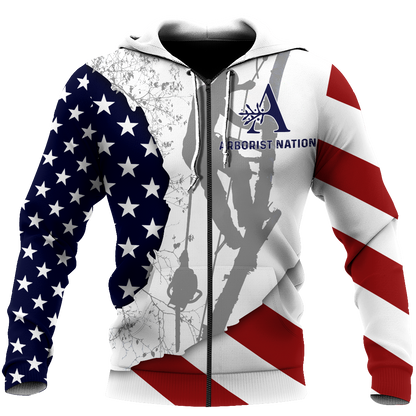 Premium Unisex All Over Printed Flag Pattern Arborist Shirts MEI