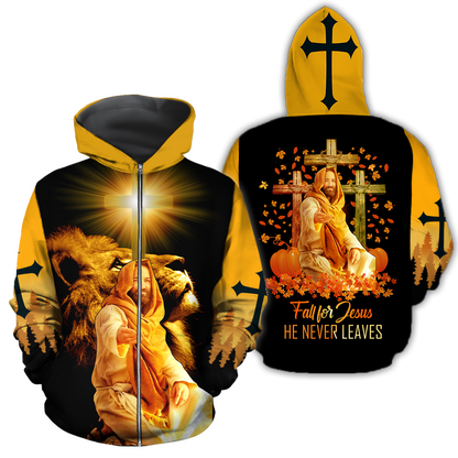 Fall For Jesus He Never Leaves 3D All Over Printed Shirts HVT29102003
