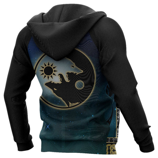 Viking Tree Of Life Fenrir Skoll And Hati Raven Rune - Amaze Style™-Apparel