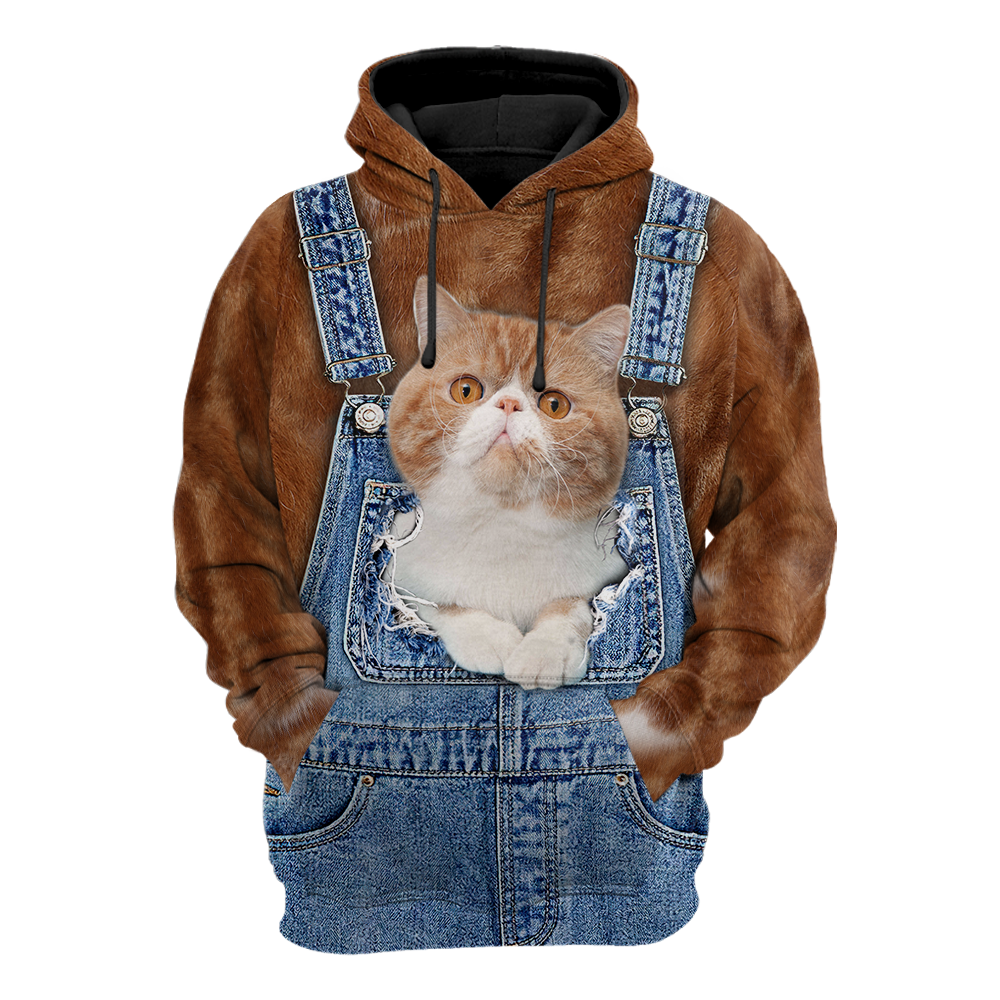 Love Cat cover Exotic Shorthair face hair 3D all over shirts