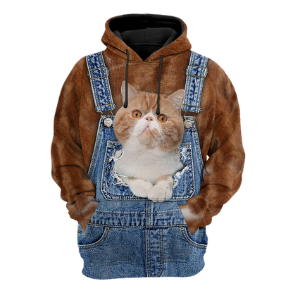 Love Cat cover Exotic Shorthair face hair 3D all over shirts