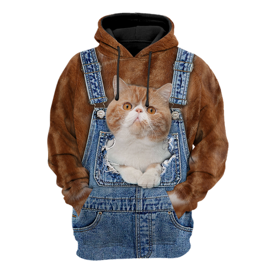 Love Cat cover Exotic Shorthair face hair 3D all over shirts