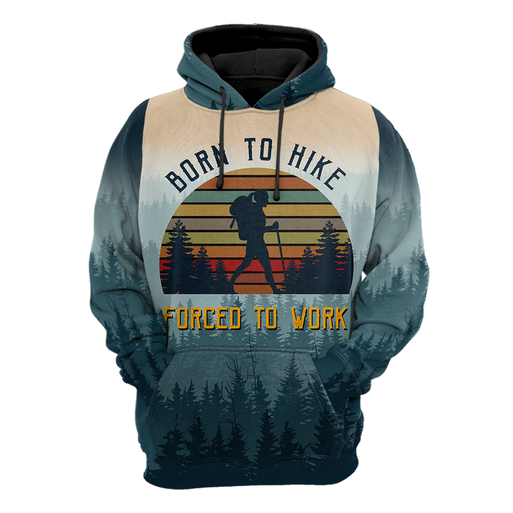 Hiking trails open Born to hike 3D all over printed shirts