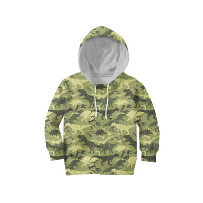 Dinosaur Beautiful Camo 3D all over printed shirts for Kids