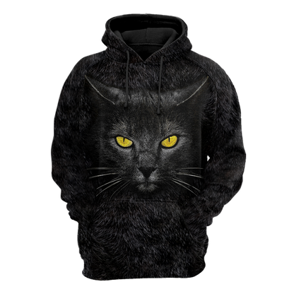 Black Cat face hair premium hoodie sweatshirt cover