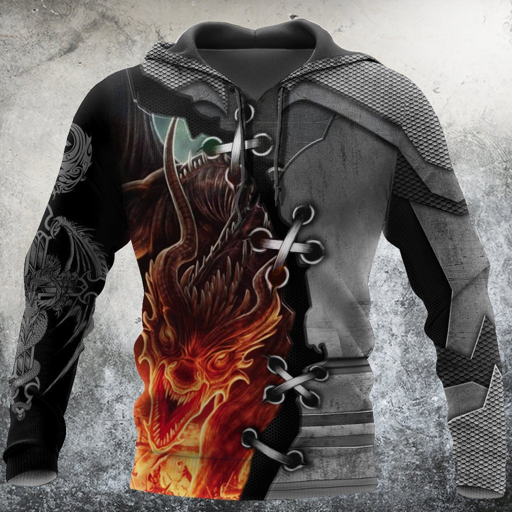 3D Tattoo and Dungeon Dragon Hoodie HAC111202-Apparel-NM-Hoodie-S-Vibe Cosy™