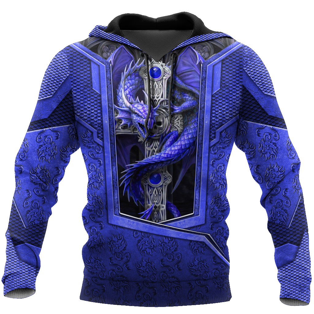 3D Tattoo and Dungeon Dragon Hoodie HAC301202-Apparel-NM-Hoodie-S-Vibe Cosy™
