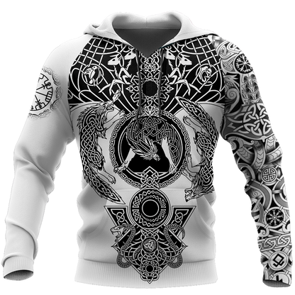 3D All Over Printed Viking Tattoo Hoodie - Amaze Style™-Apparel